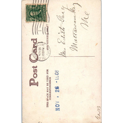 Costumed Woman w/Deck of Cards 1908 Halloween - Original Postcard TJ7-RP1