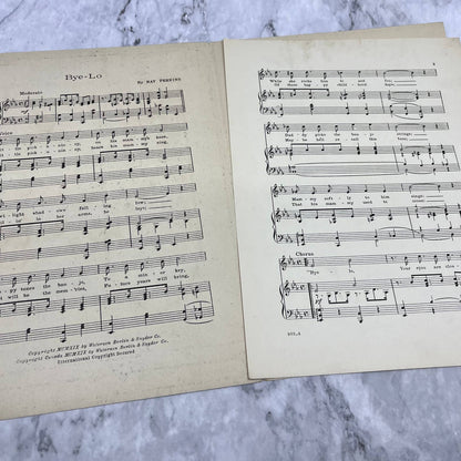 Vintage Sheet Music 1919 Bye Lo Ray Perkins Lullaby Song Barbelle Baby Child TI1