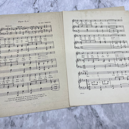 Vintage Sheet Music 1919 Bye Lo Ray Perkins Lullaby Song Barbelle Baby Child V39-4