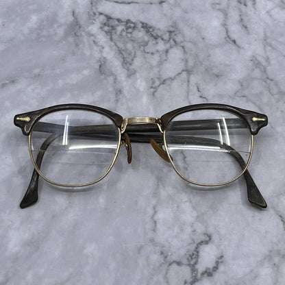 1950s Shuron Ronsir Brown 12k Gold Filled Eyeglasses TE3