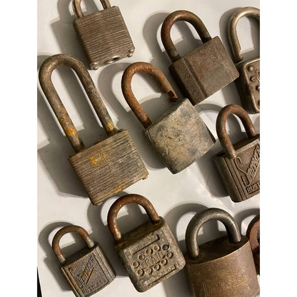 Vintage and Antique Lock Collection with Mismatched Keys