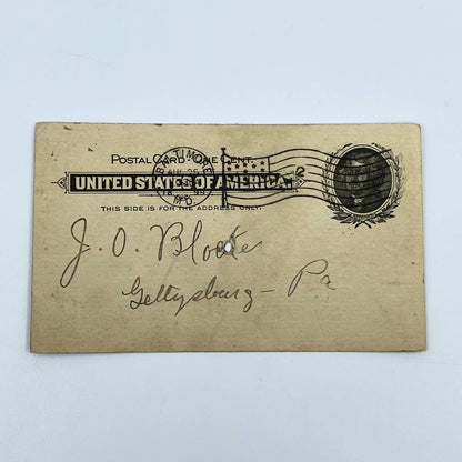 1899 Postal Cover Card w/ Letter Baltimore MD To Gettysburg PA J.O. Blocker SC6