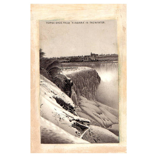 Horseshoe Falls Niagara in the Winter - Jersey Coffee - 1880s Trade Card TJ8-3