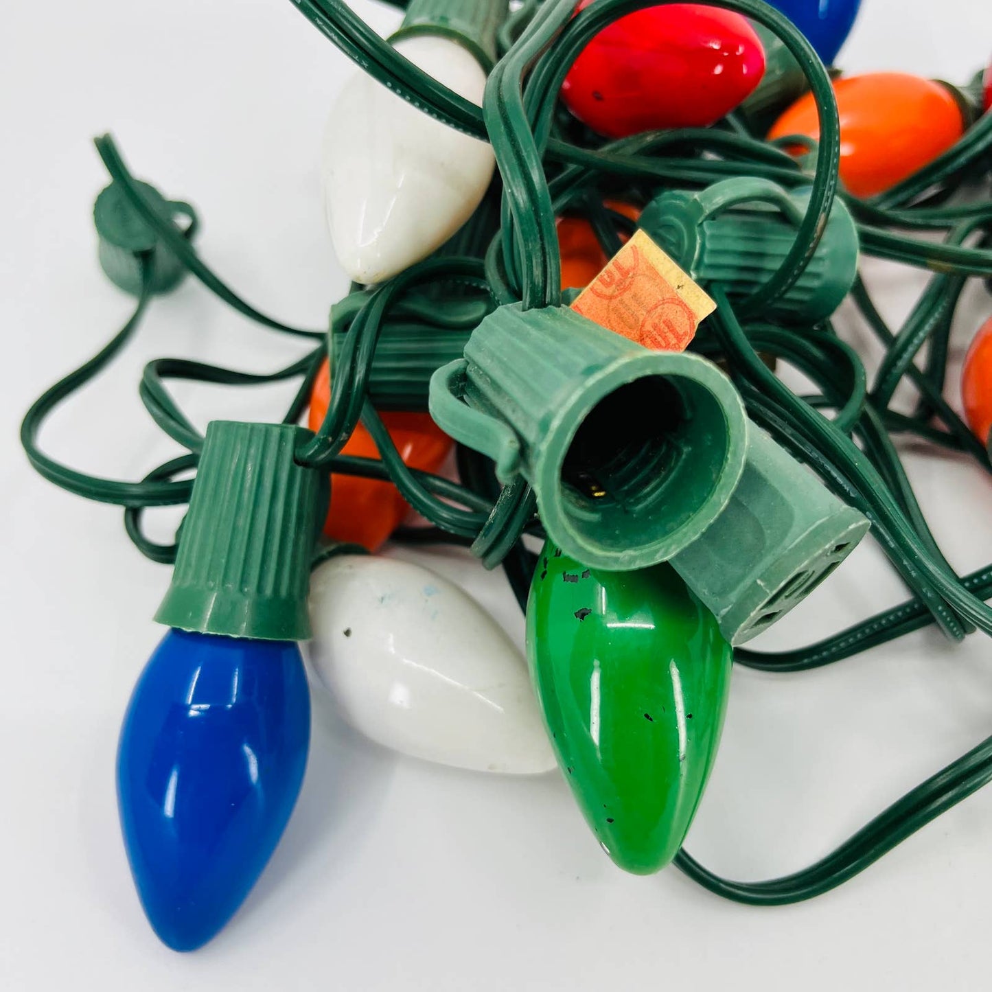 VTG String Big Bulb Glass Christmas Lights Toyo Holiday Lighting Needs Bulbs TB7