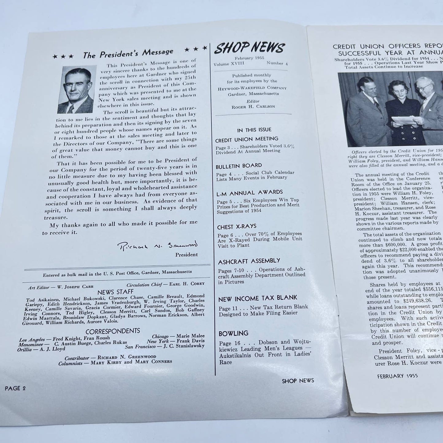 1955 Heywood-Wakefield Shop News Company Newsletter TC6