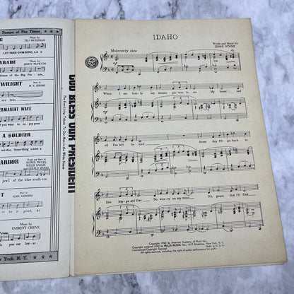 1942 - "Idaho" - Jesse Stone - Alvino Rey - Vintage Sheet Music V39-3
