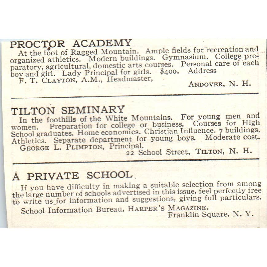 c1920 Harper's Ad - Harcum School for Girls Cornelia G. Harcum Bryn Mawr EA3