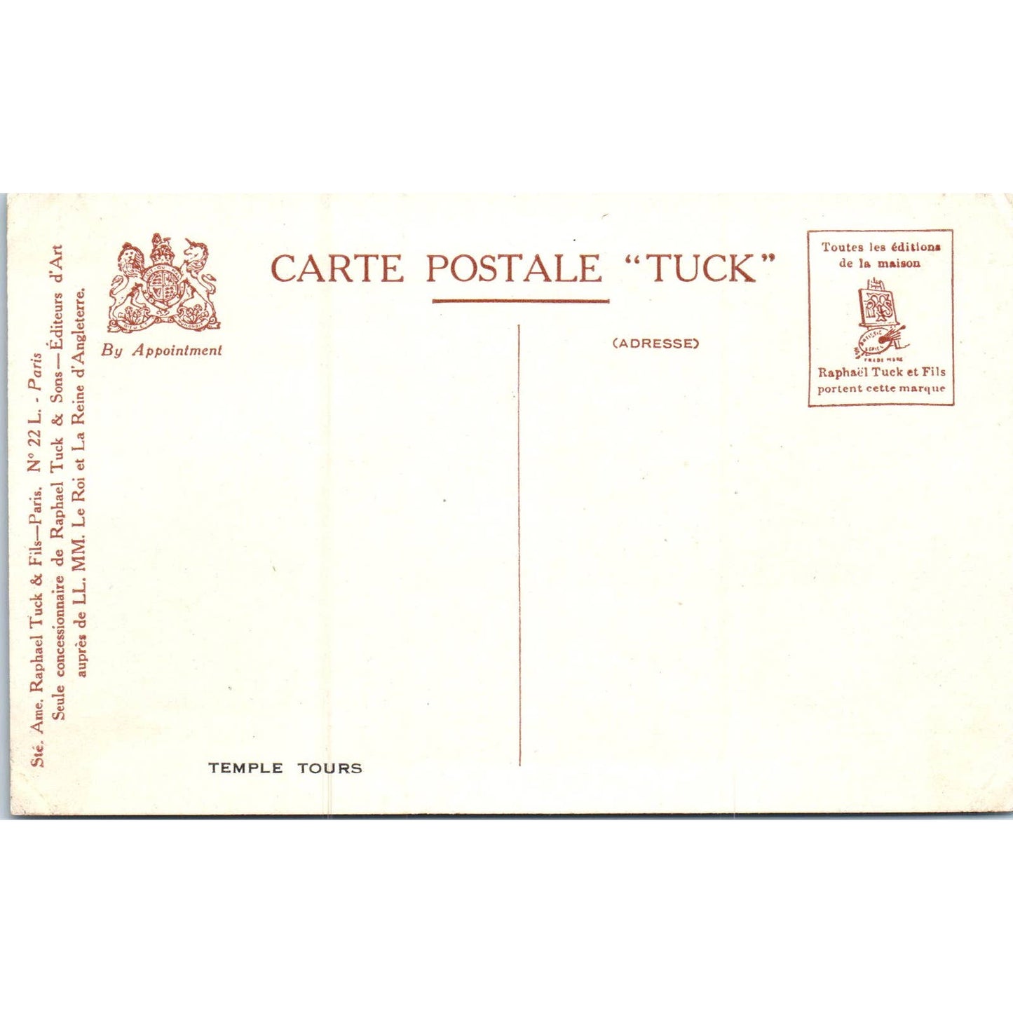 Arc De Triomphe Paris France Raphael Tuck Original Postcard TK1-P17