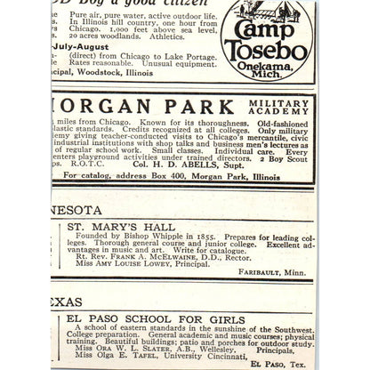 c1920 Harper's Magazine Ad - The Bishop's School for Girls La Jolla CA EA3-4