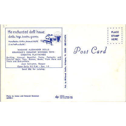 Enchanted Doll House Jean Schramm Manchester Center VT Original Postcard PB8