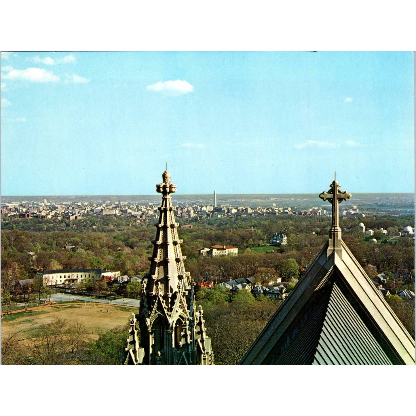 Vintage Large Postcard Washington Cathedral Mount Saint Alban Washington DC EA3