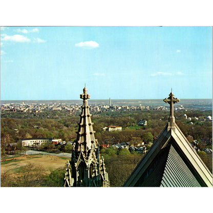 Vintage Large Postcard Washington Cathedral Mount Saint Alban Washington DC EA3