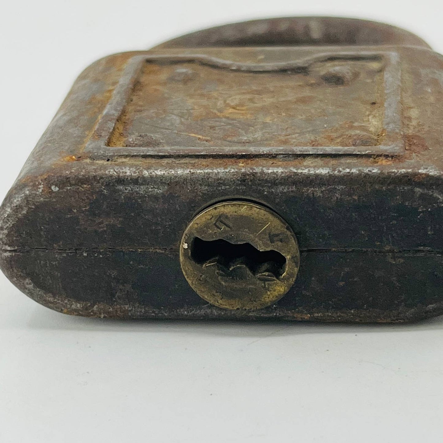 Antique Brass Slaymaker Ornate S Logo Padlock Lock No Key SA8