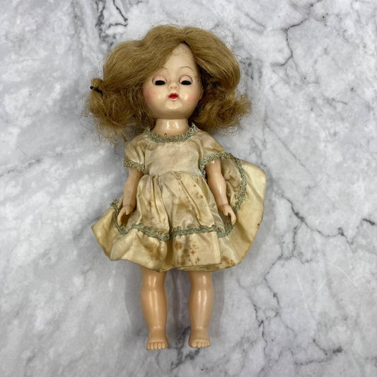 1950's 8" Blonde Hair Blue Eyes Blinking Plastic Doll TB4