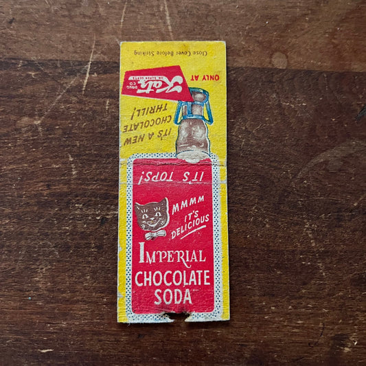 Imperial Chocolate Soda Katz Co. Advertising Matchbook Cover SA9-M13