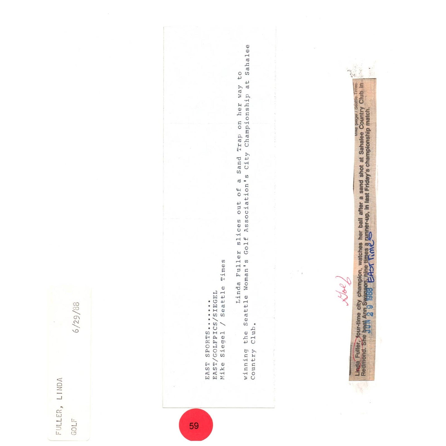 1988 Original Press Photo Ladies' PGA Golf Linda Fuller ~8x10 AD1