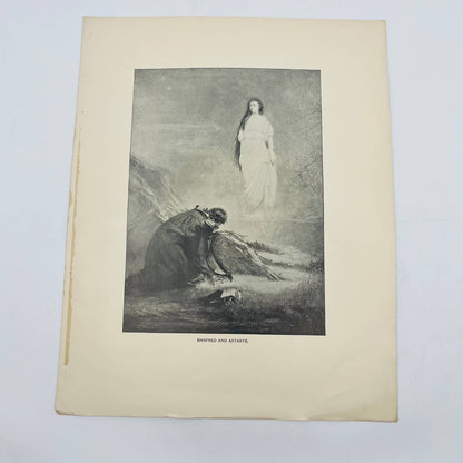 1880s Victorian Art Print Engraving Byron MANFRED AND ASTARTE