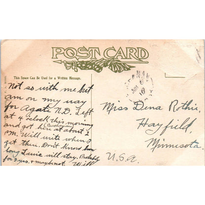 c1910 Comic Postcard FA Moss Sick Dog Puppy Taking Medicine "About All In" EA3