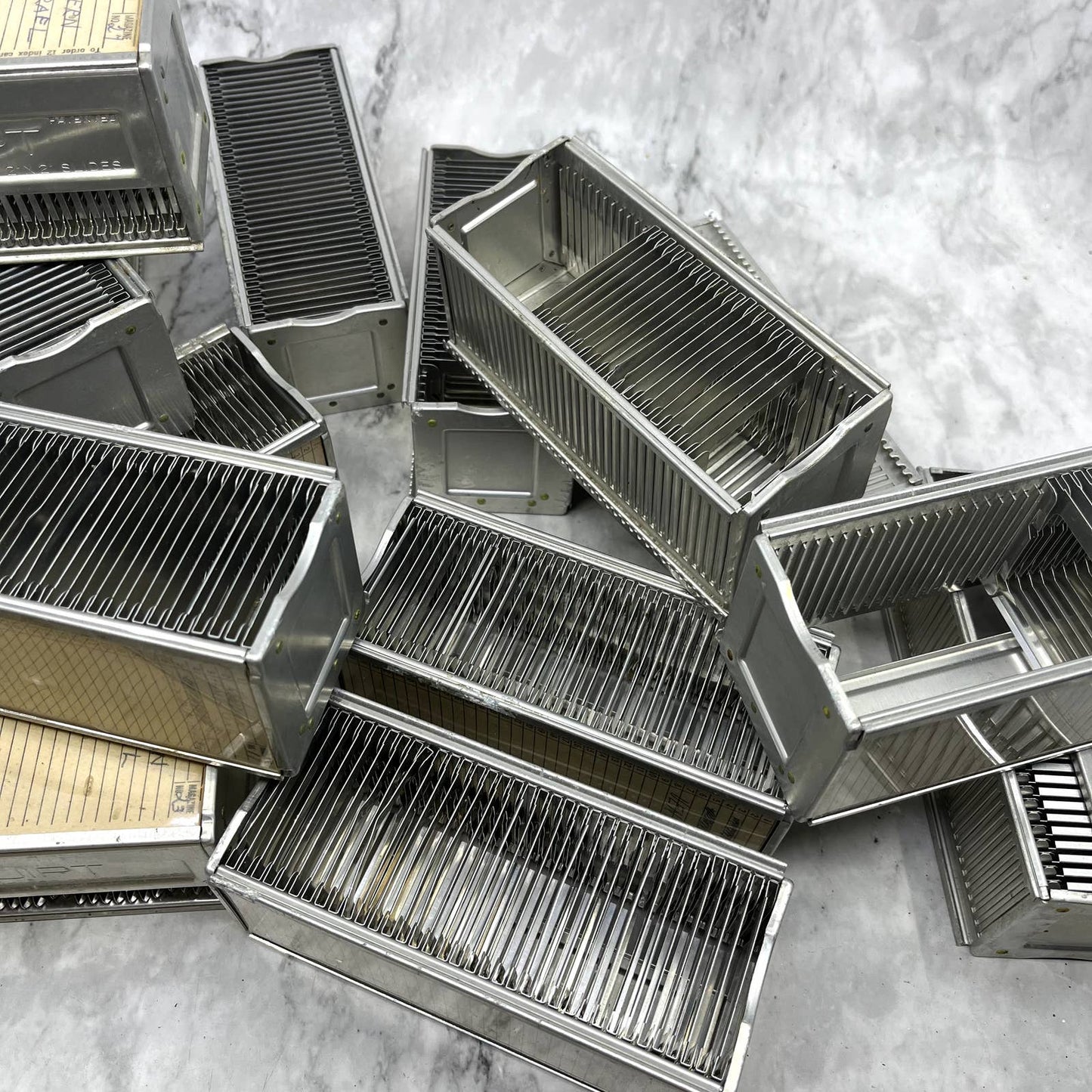 Huge Lot of AIREQUIPT Metal Slide Tray Magazines 36 2"x2" Slides Lot of 18