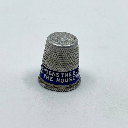 Vtg Metal Delco-Light Thimble Lightens the Burden of the Modern Housewife SD