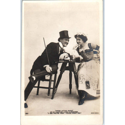 Antique Postcard RPPC Three Little Maids G.P. Huntley Miss M. Crichton SE8