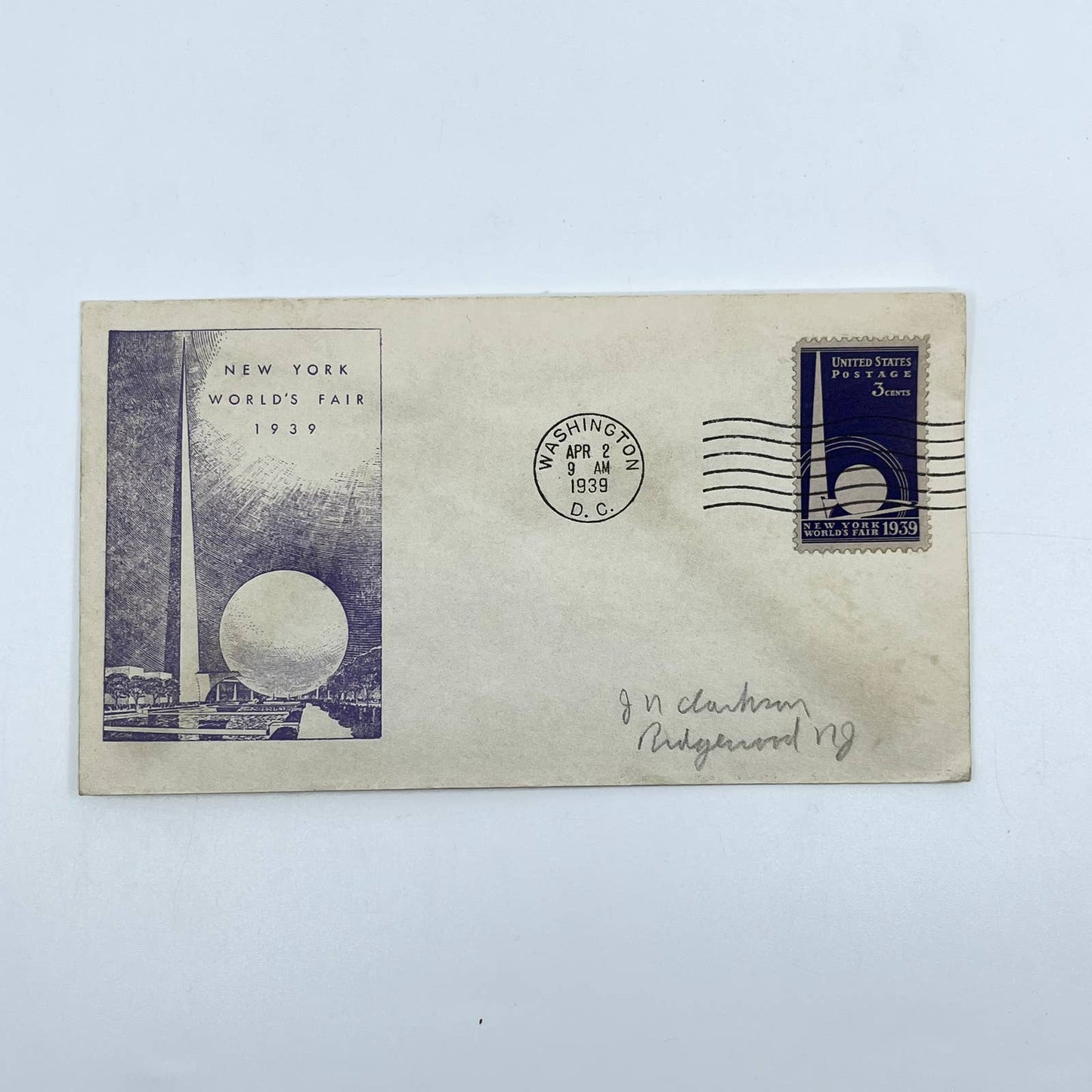 1939 New York World's Fair 3 Cent Stamp & Envelope SC6