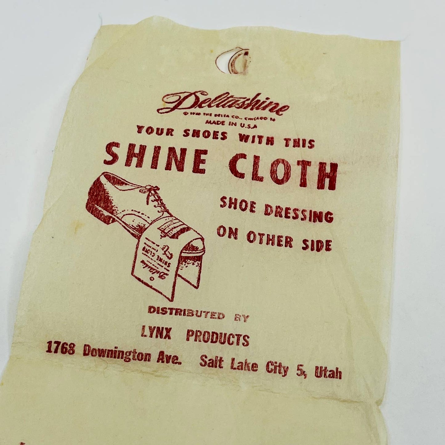 Vintage Shoe Shine Cloth Harvey’s Motel Pagosa Springs CO D1