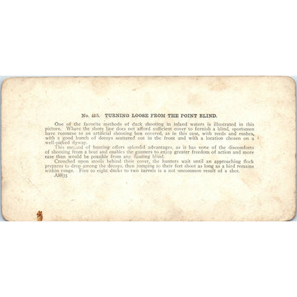 Victorian Duck Hunting - Turning Loose From Point Blind - Stereoview Card TJ1-C1