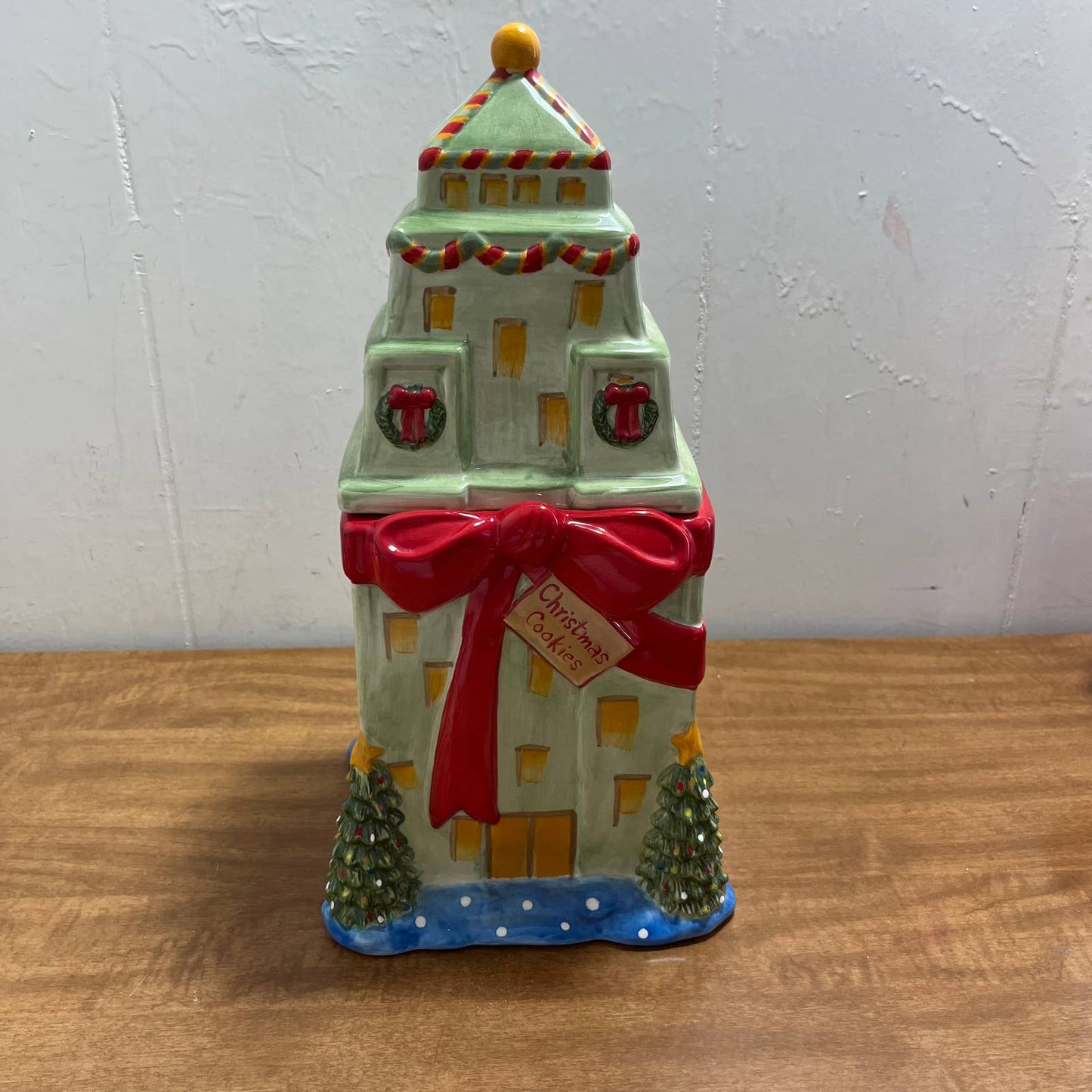 Sango Christmastime In The City Cookie Jar Chuck Fischer Downtown Building TA9