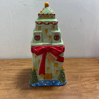 Sango Christmastime In The City Cookie Jar Chuck Fischer Downtown Building TA9