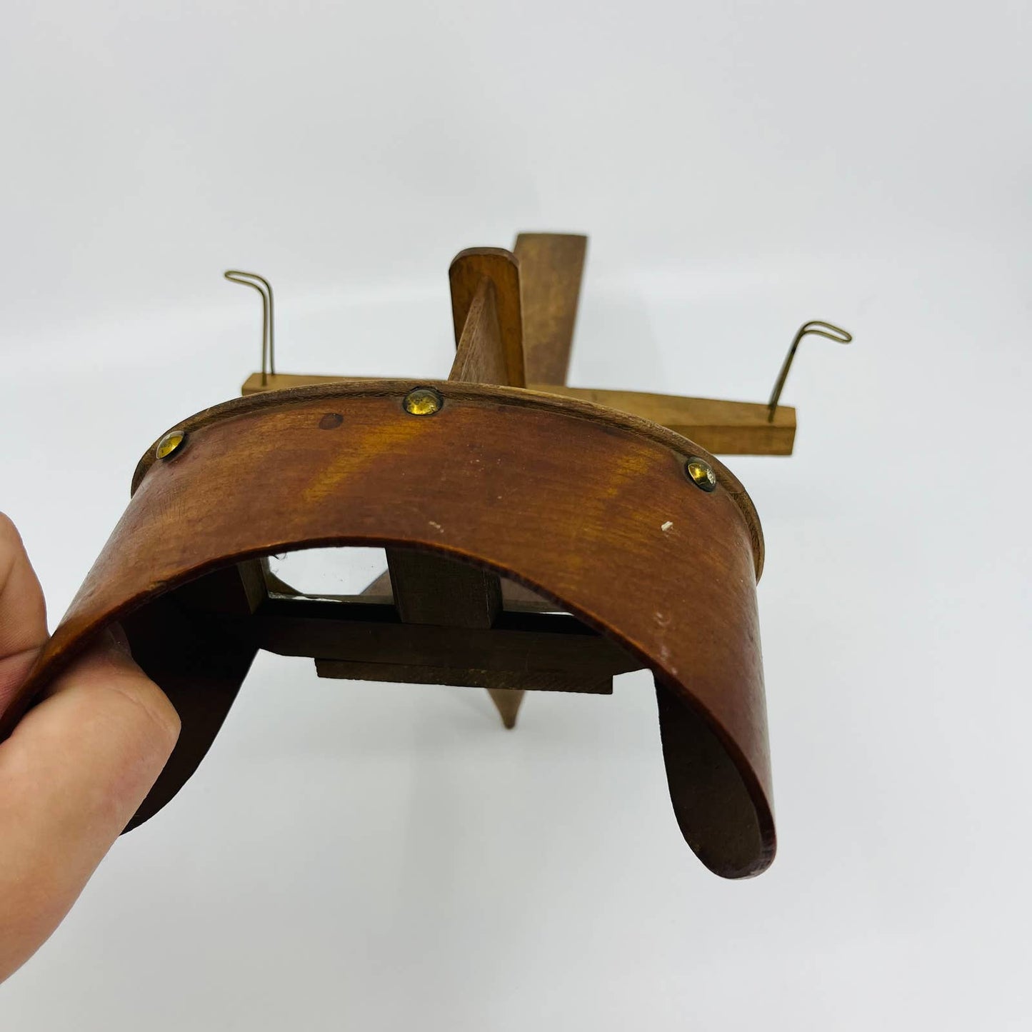 1870s Solid Wood STEREOSCOPE VIEWER Optical 3D Viewer w/ Stack of Cards & Box