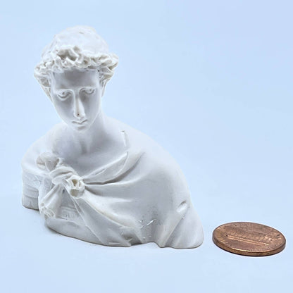 Miniature St. George Figurine Ivory Chalkware Man Ancient Greek 2” SD8