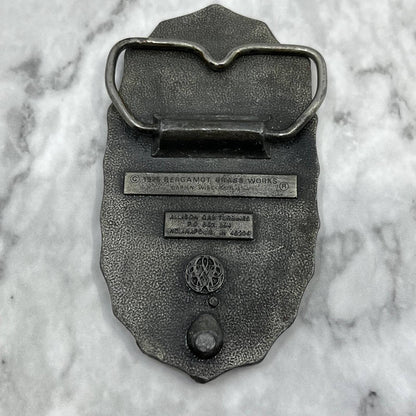 Vintage 1976 Belt Buckle, Allison Gas Turbines 250, Bergamot Brass Works SA2