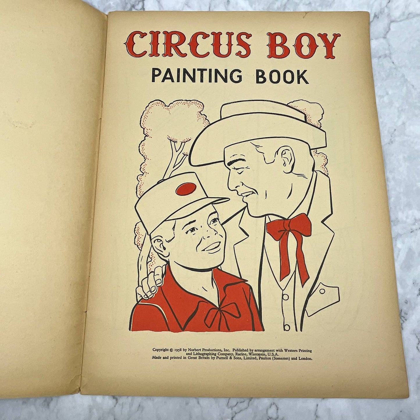 1968 Circus Boy Painting Book Coloring TVs Famous Corky UNUSED TI6