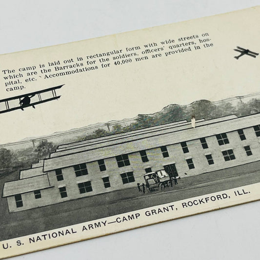 1910s WWI Post Card Camp Grant Rockford IL Early Fighter Planes Airplanes PA8