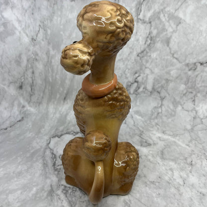 Vintage MCM Ceramic Atlantic Mold Brown Poodle Figure 11" TI9