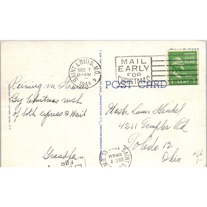 1940s Gas Station Outhouse Road Trip Comic Humor Teich Original Postcard P2-7