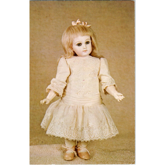 French Doll Jumeau Bisque Head Mohair Composition Wood Body Postcard PB8