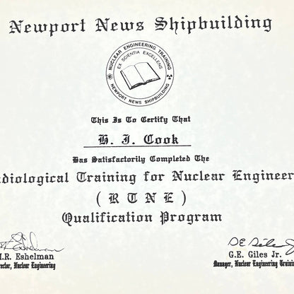 1960s Newport News Shipbuilding Radiological Training for Nuclear Engines AB8