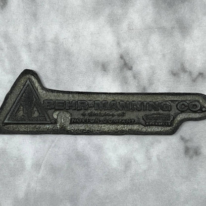 Vintage Printing Letterpress Printers Block Plate Behr-Manning Co Logo TJ57