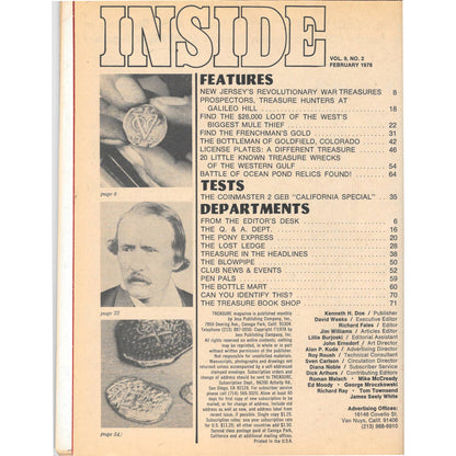 Treasure Magazine - Treasure Hunting Mining Metal Detecting Feb 1978 M4