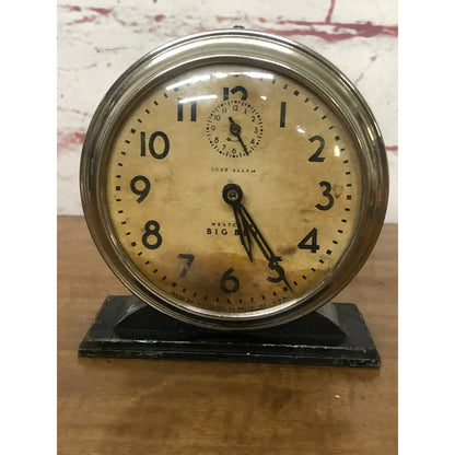 Vintage Chrome Black Stand Westclox USA Big Ben Alarm Clock La Salle IL Untested TH4