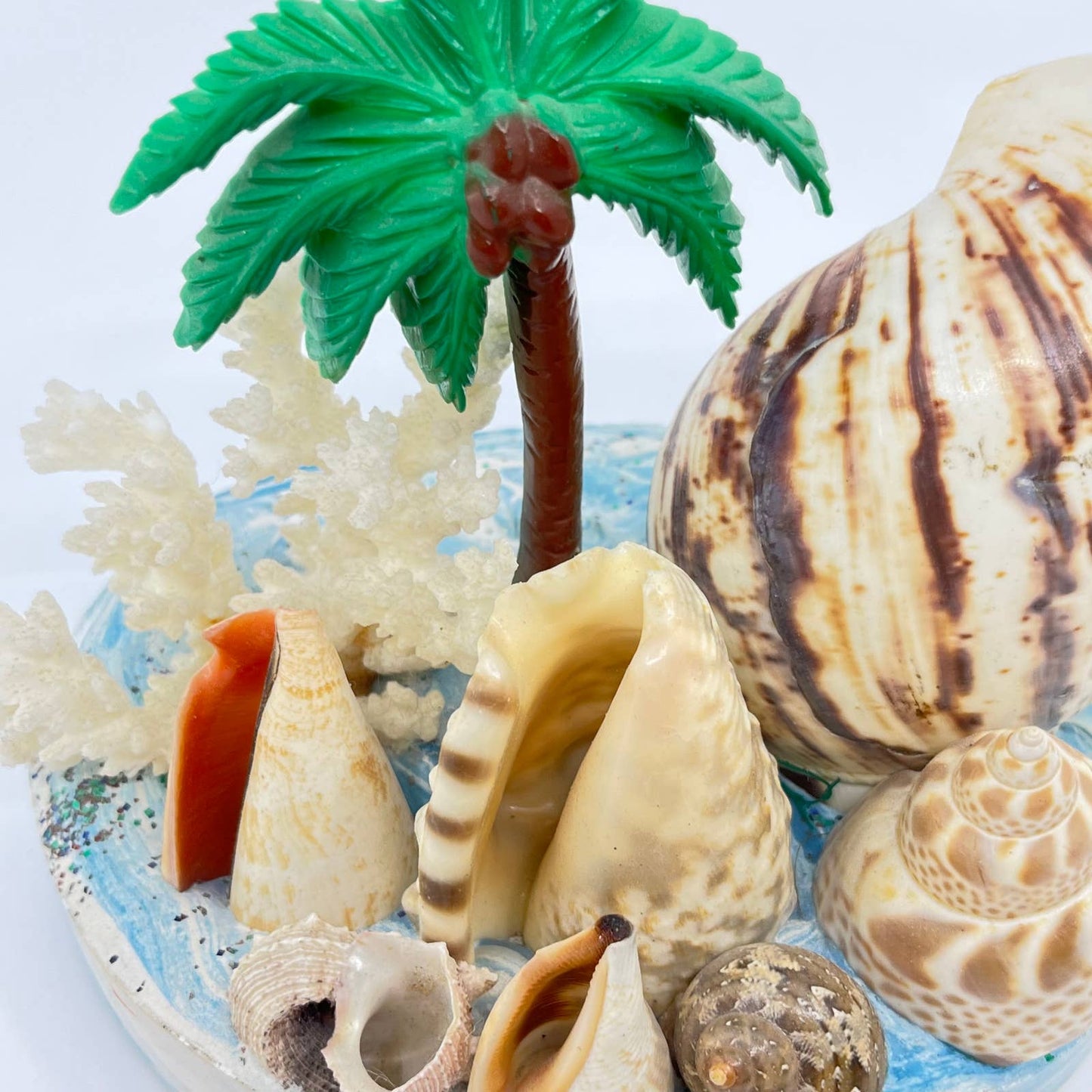 Vintage Seashell Art Beach Ocean Light Tested Working 7” TE7