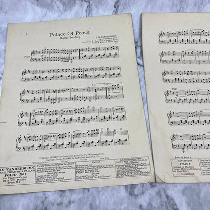 Palace of Peace March Two Step By CM Vandersloot 1914 sheet music TH5