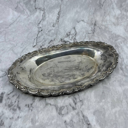 Antique FB Rogers 6013 Silver plate Oval Bread Fruit Serving Tray 12” TJ4