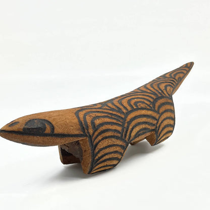 Vintage Australian Aboriginal Carved Lizard Reptile Statue Sculpture 11” TC7