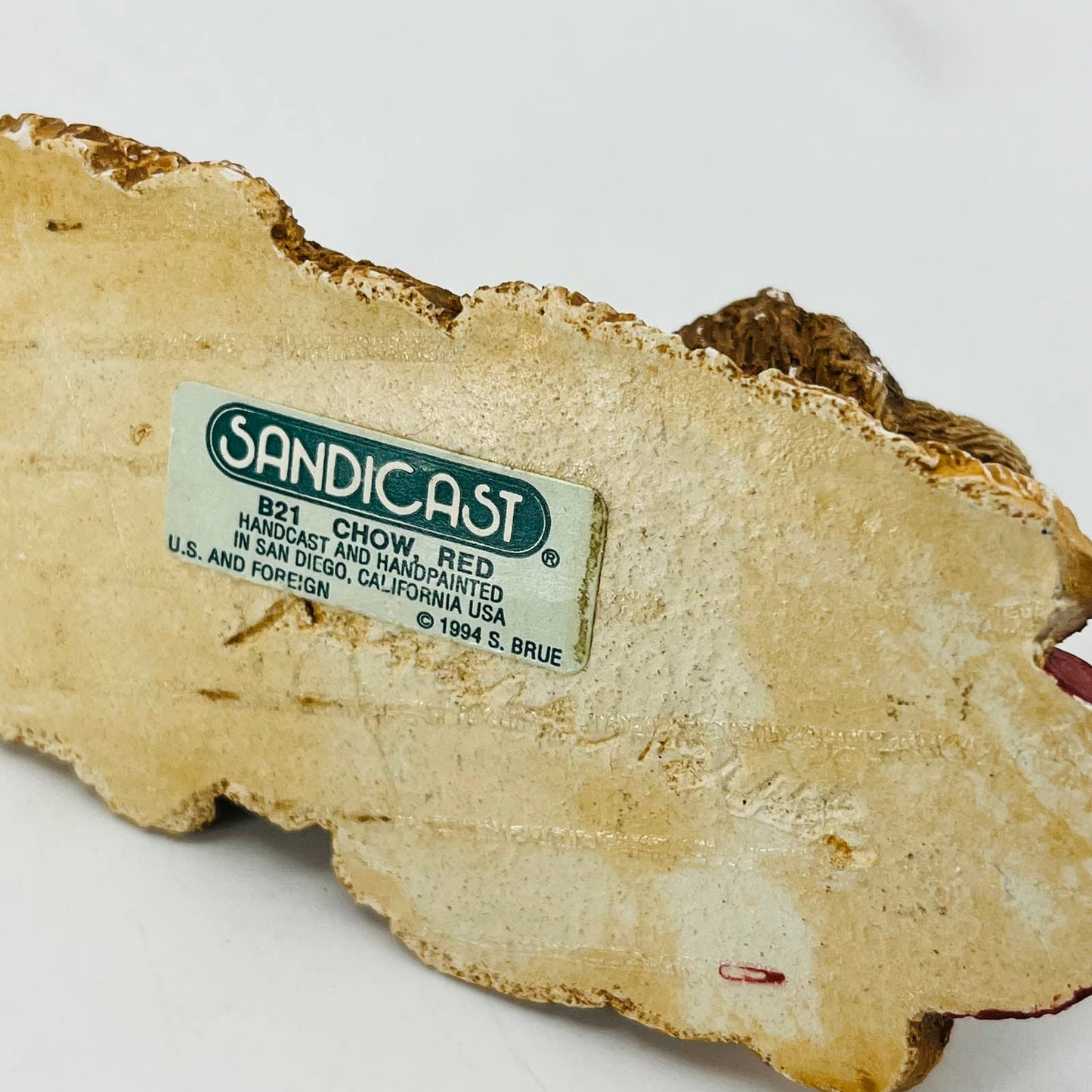 Vintage Chow Chow Dog Figurine Hand Painted Ceramic 4” SA5