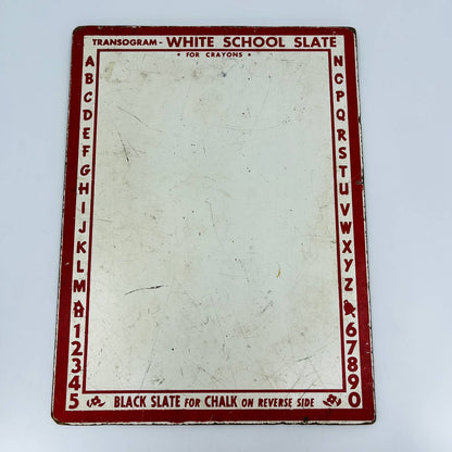 1960s Transogram White Slate Crayons & Chalkboard Spelling Home School 9x12 TD1