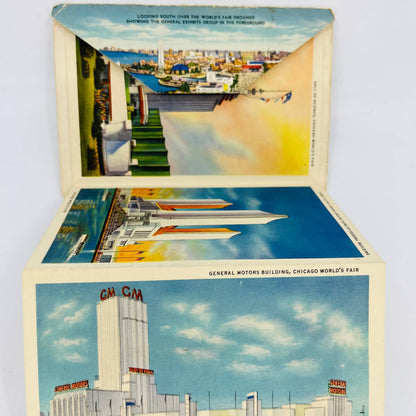 1934 Chicago Worlds Fair Postcard Book Souvenir 18 Color Cards EA3