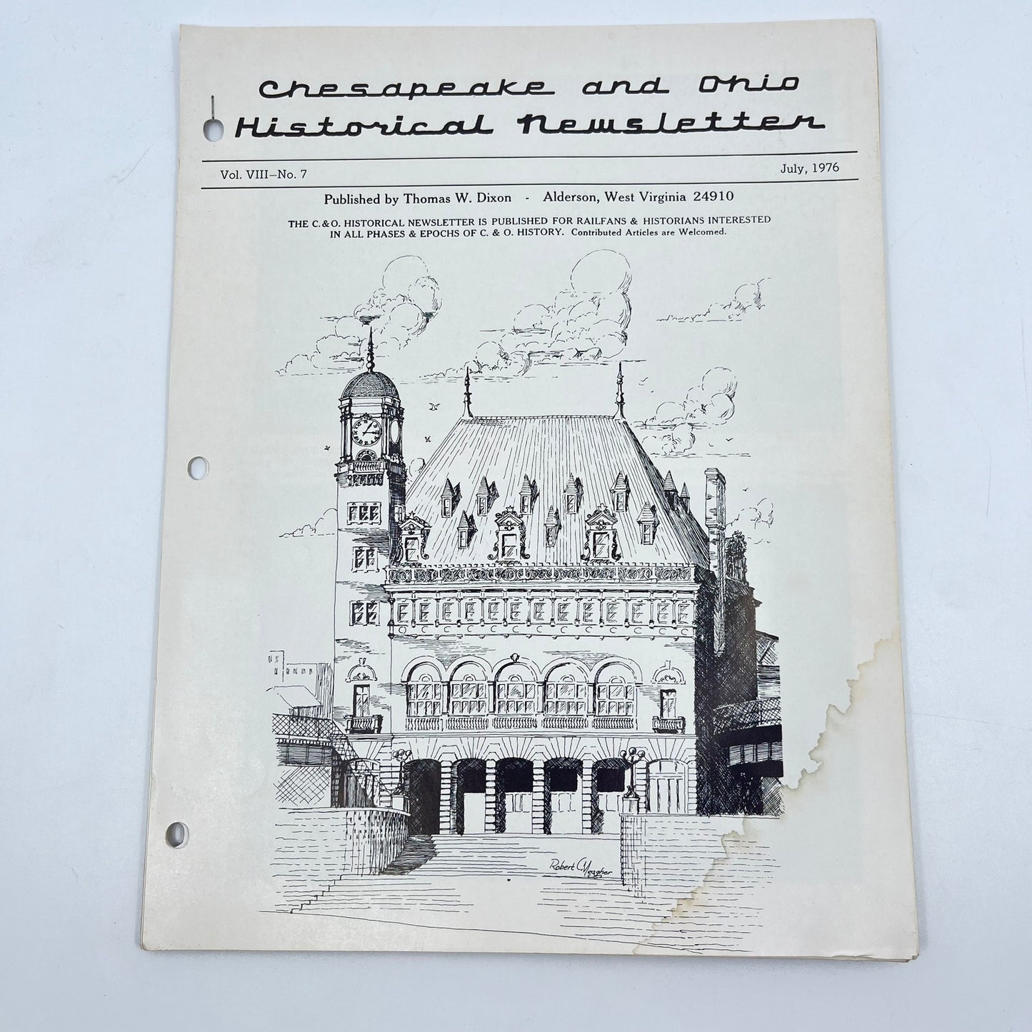 1976 July Chesapeake and Ohio Historical Newsletter C&O RR Thomas Dixon WV M1-2